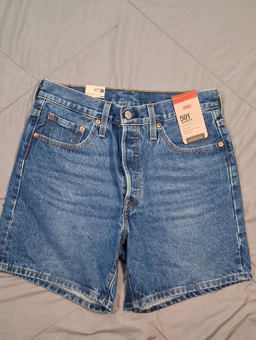 Levi's Blue Denim 501 Women's Jean Shorts High Rise NWT